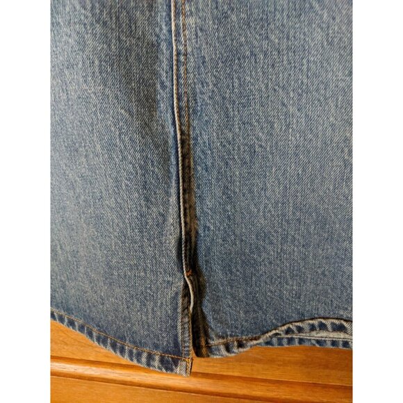 Gap Denim Skirt 10 Blue Jean Modest Womens Front Slit - Picture 4 of 6